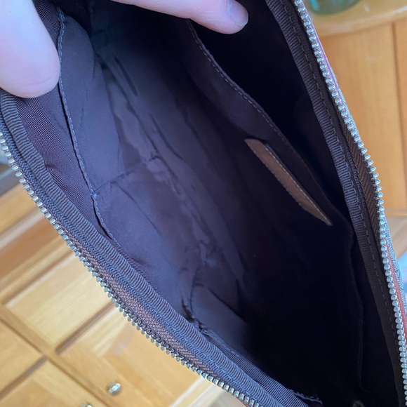 Authentic COACH Signature Canvas/Leather Beige/Brown Large Pouch/Clutch - Picture 6 of 6